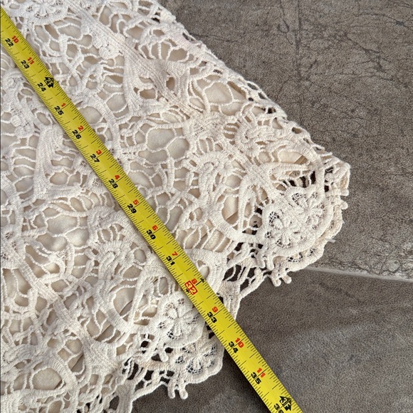 Temperance XS Elegant crochet Lace Sleeveless mini Dress cream - Picture 9 of 11